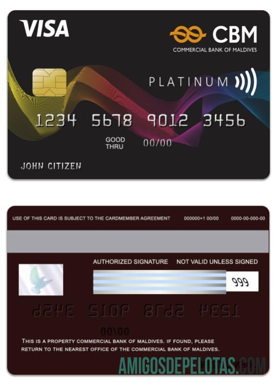 Maldives Commercial Bank Of Maldives Visa Platinum Card download for verification